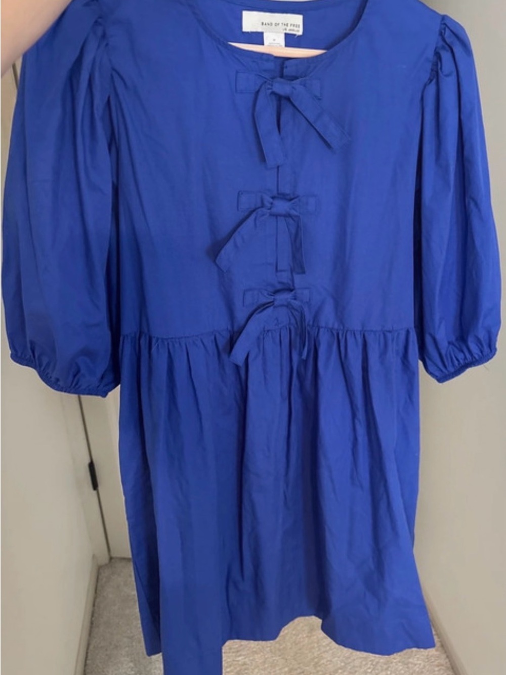 Bags of the Day Blue Midi Dress with Front Tie Details